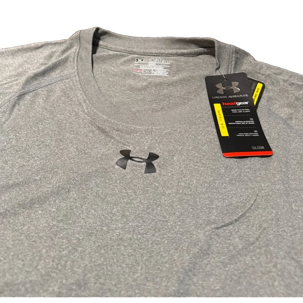 Under Armour Men's T shirt 2XL Loose Crew Neck HeatGear Gray NWT